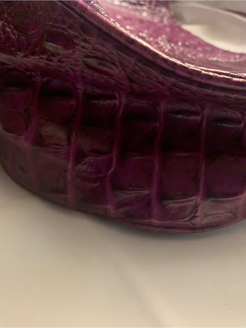 Brahmin Purple Croc-Embossed Leather Kathleen Hobo Shoulder Bag - Picture 6 of 10